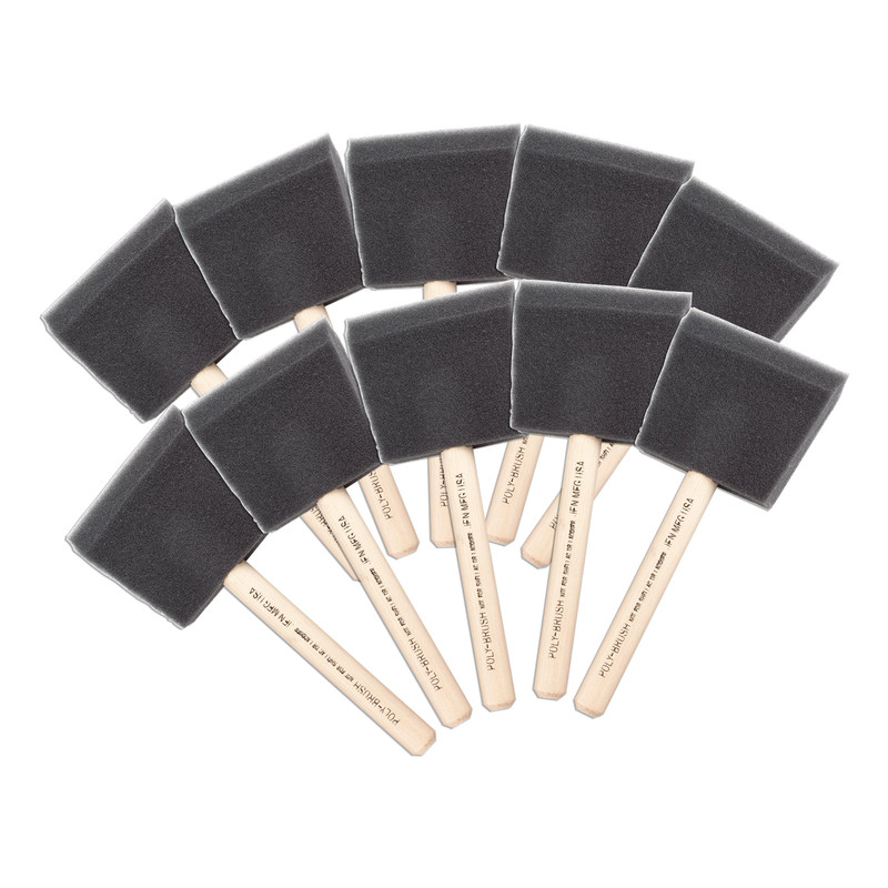 Foam Brush - 10 Piece - Width:3"